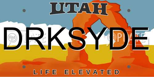 DRKSYDE Utah License Plate