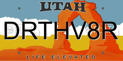 DRTHV8R Utah License Plate