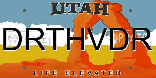 DRTHVDR Utah License Plate