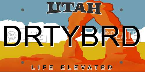 DRTYBRD Utah License Plate
