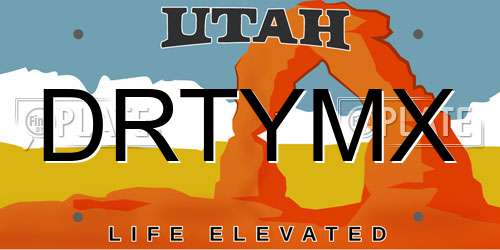 DRTYMX Utah License Plate