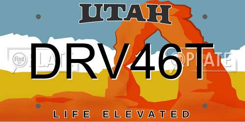 DRV46T Utah License Plate