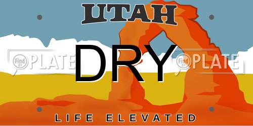 DRY Utah License Plate