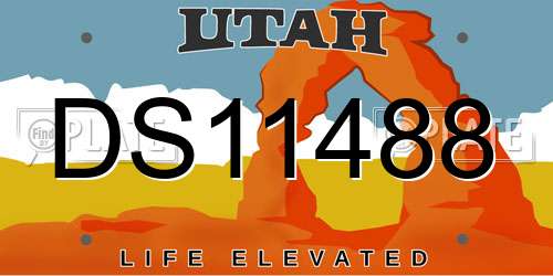 DS11488 Utah License Plate