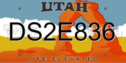DS2E836 Utah License Plate