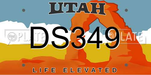 DS349 Utah License Plate