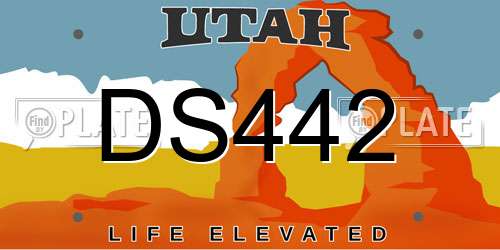 DS442 Utah License Plate