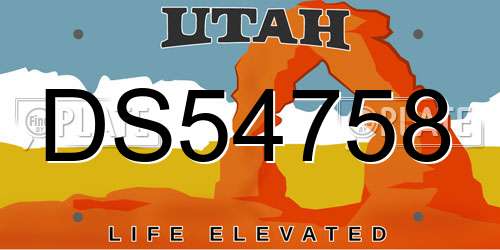 DS54758 Utah License Plate
