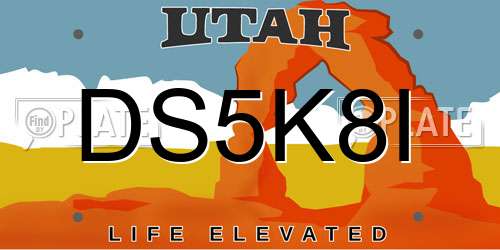DS5K8I Utah License Plate