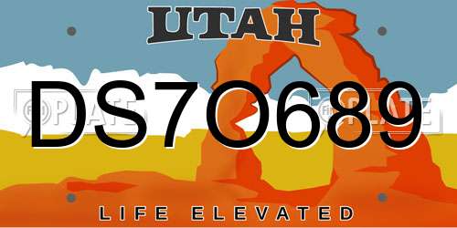 DS7O689 Utah License Plate
