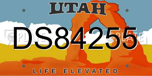 DS84255 Utah License Plate