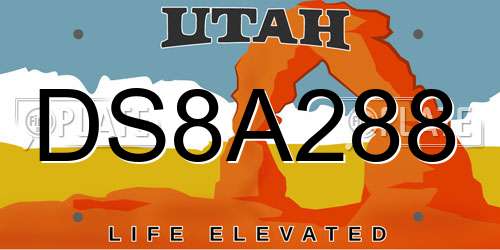 DS8A288 Utah License Plate