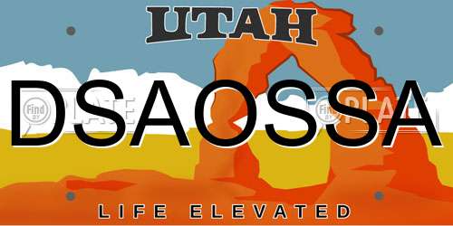 DSAOSSA Utah License Plate