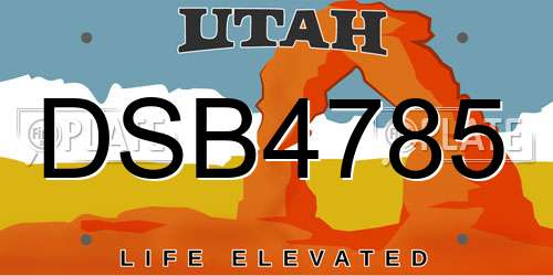 DSB4785 Utah License Plate
