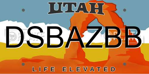 DSBAZBB Utah License Plate