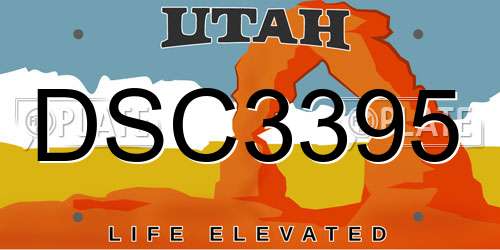 DSC3395 Utah License Plate