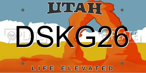 DSKG26 Utah License Plate