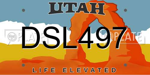 DSL497 Utah License Plate