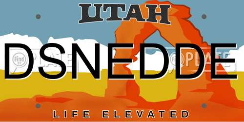 DSNEDDE Utah License Plate