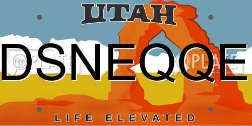 DSNEQQE Utah License Plate