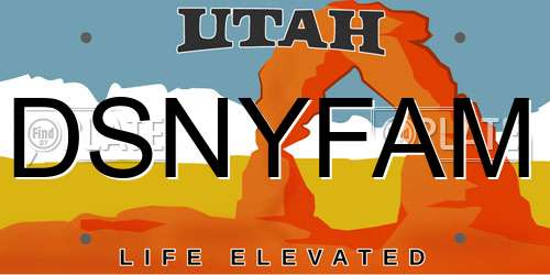 DSNYFAM Utah License Plate