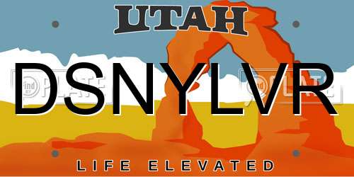 DSNYLVR Utah License Plate