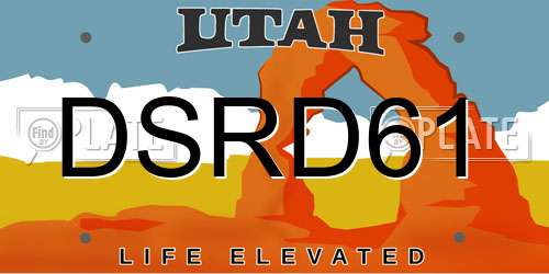 DSRD61 Utah License Plate