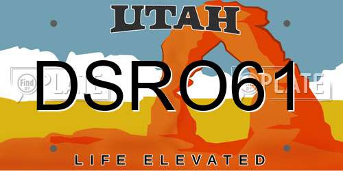 DSRO61 Utah License Plate