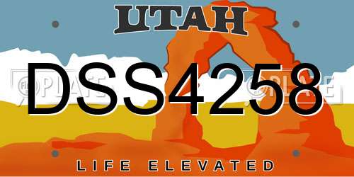 DSS4258 Utah License Plate