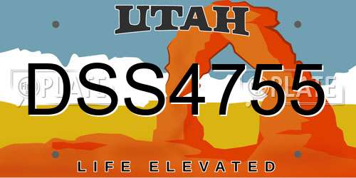 DSS4755 Utah License Plate