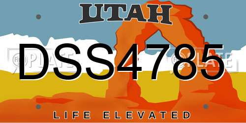 DSS4785 Utah License Plate