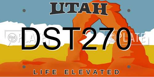 DST270 Utah License Plate