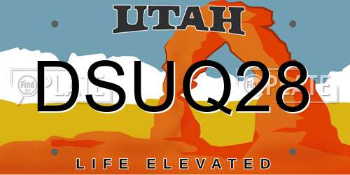 DSUQ28 Utah License Plate