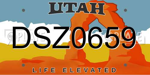 DSZ0659 Utah License Plate