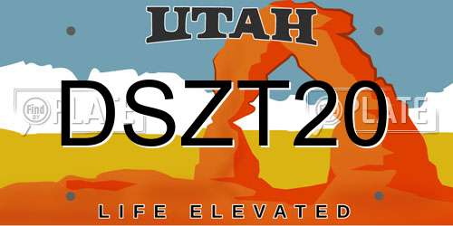 DSZT20 Utah License Plate