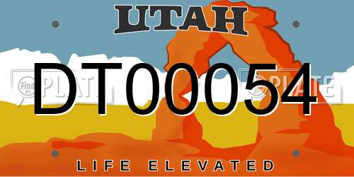 DT00054 Utah License Plate