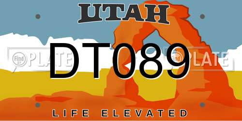 DT089 Utah License Plate