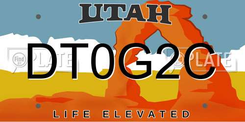 DT0G2C Utah License Plate