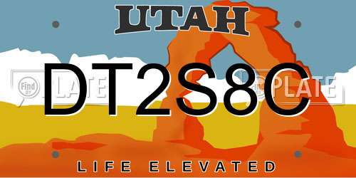 DT2S8C Utah License Plate