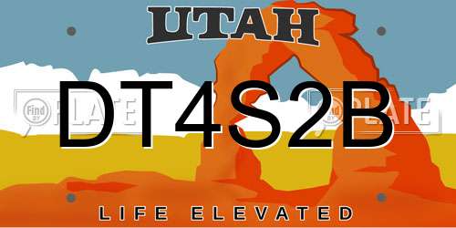 DT4S2B Utah License Plate
