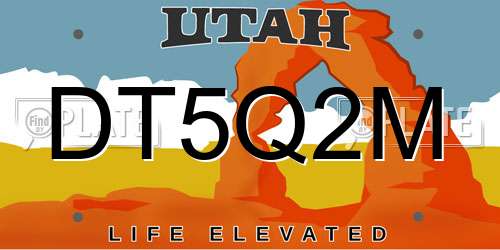 DT5Q2M Utah License Plate