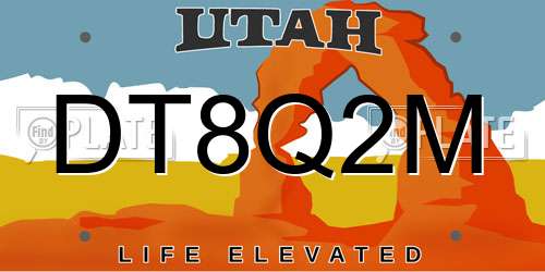 DT8Q2M Utah License Plate