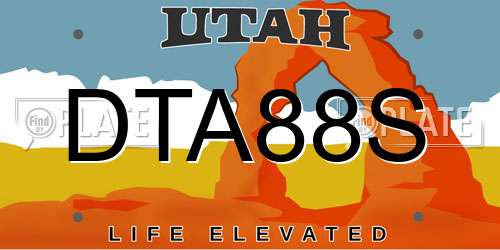 DTA88S Utah License Plate