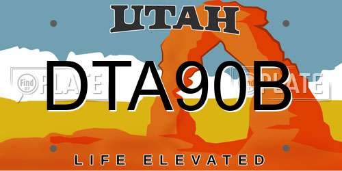 DTA90B Utah License Plate