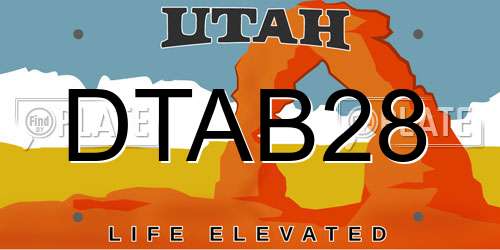 DTAB28 Utah License Plate