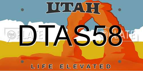 DTAS58 Utah License Plate