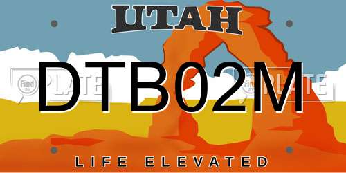 DTB02M Utah License Plate