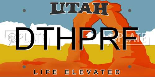 DTHPRF Utah License Plate