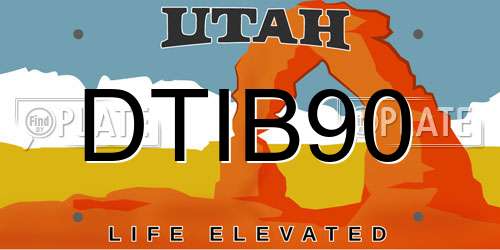 DTIB90 Utah License Plate