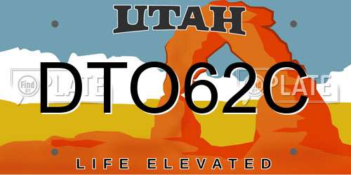 DTO62C Utah License Plate